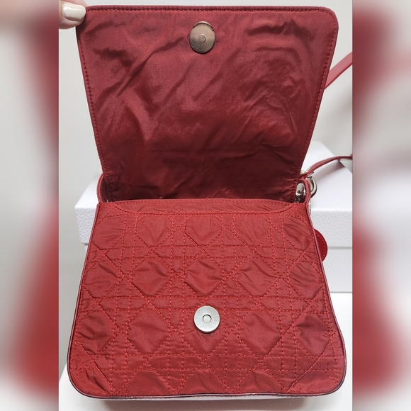 DIOR Canage Red Quilted LADY DIOR Charm Bag with DIOR Box Set SUPER RARE - Picture 11 of 16